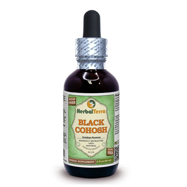 Herbal Terra LLC Black Cohosh (Cimicifuga Racemosa) Glycerite, Organic Dried Root Alcohol-Free Liquid Extract 2 oz