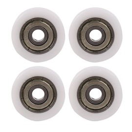 CNBTR 4PCS Nylon Round Pulley Track Roller Bearing Wheel 6x26x8mm 626ZZ Model Load 79KG for Furniture Hardware Accessories and Mobile Door White