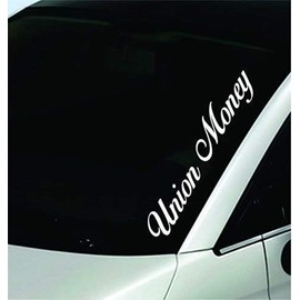 Dabbledown Decals Union Money Large Version DD999 Car Window Windshield Banner Lettering Decal Sticker Decals Stickers Girl JDM Drift