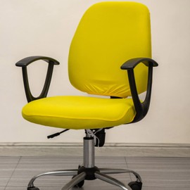 Melaluxe Computer Office Chair Covers, Protective & Stretchable Universal Chair Cover, Stretch Rotating Chair Slipcover (Yellow)