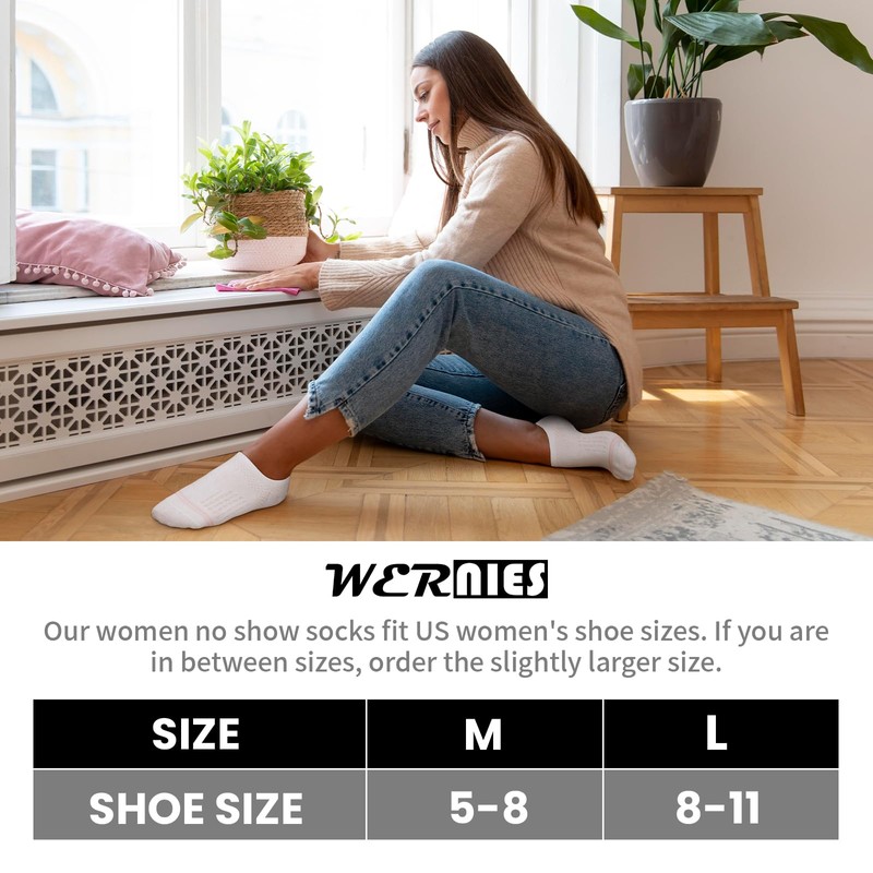 wernies No Show Socks Womens 10 Pairs Low Cut Ankle