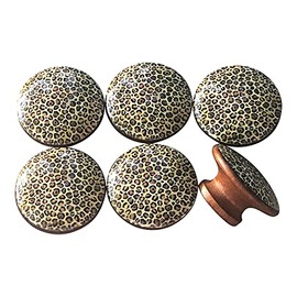 Twisted R Design Cabinet Knobs, Knobs for Kitchen Cabinets and Drawers, Matching Cabinet Knobs and Pulls, 1.5" Dresser Knobs (Set of 6 Cheetah Print Wood Knobs)