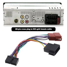 YINETTECH 2 Pieces Car Radio ISO Adapter 20-Pin to ISO Wiring Harness Adapter Cable Connector Wiring 17.5 cm Car Stereo Radio ISO Wiring Harness for DIN Car Radio Connection with Retractable Screen