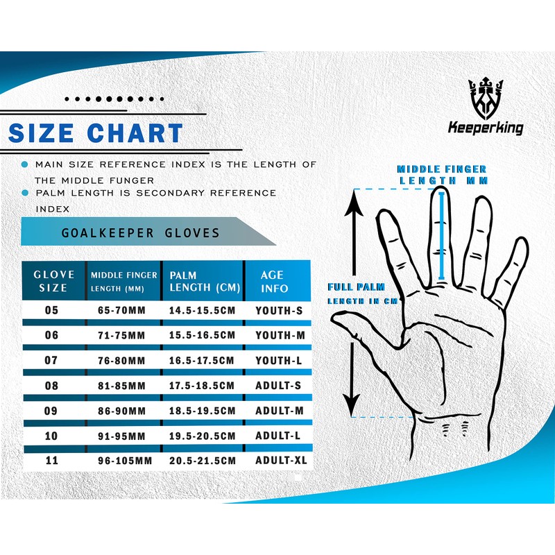 Keeperking Goalkeeper Gloves for Adults, Juniors, Men's, Unisex Football Gloves,
