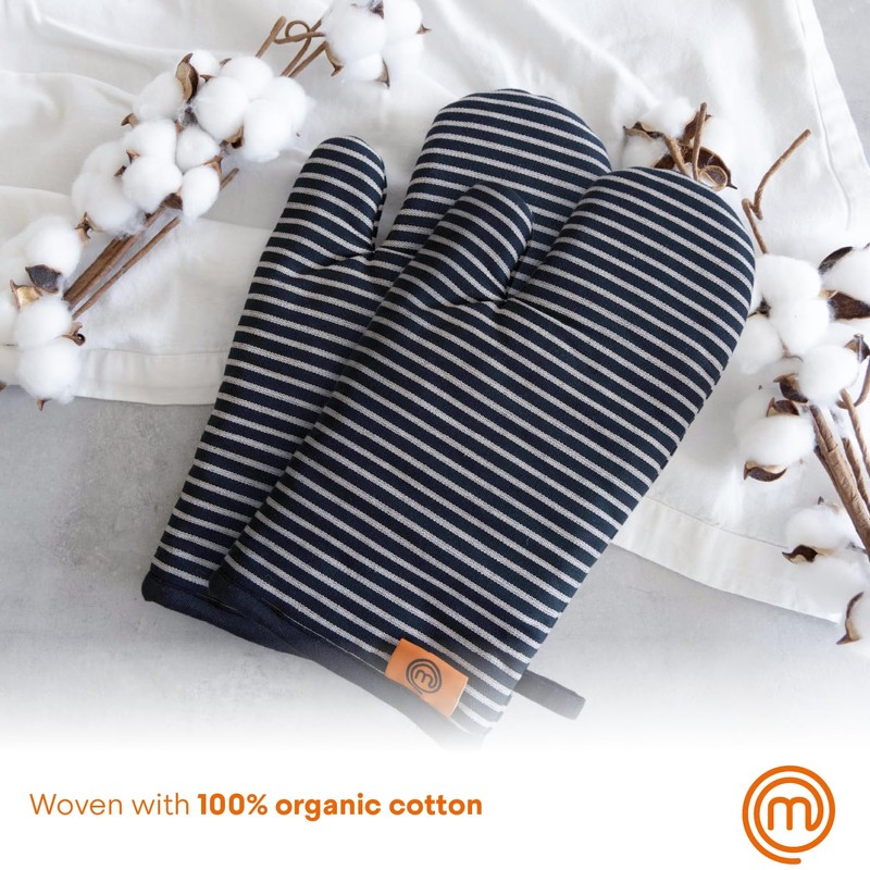 MasterChef Oven Mitts Heat Resistant, Set of 2 Baking Gloves,