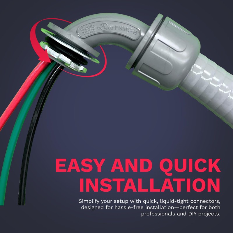 DuctlessAire AC Power Whip Kit - Non Metal AC Whip