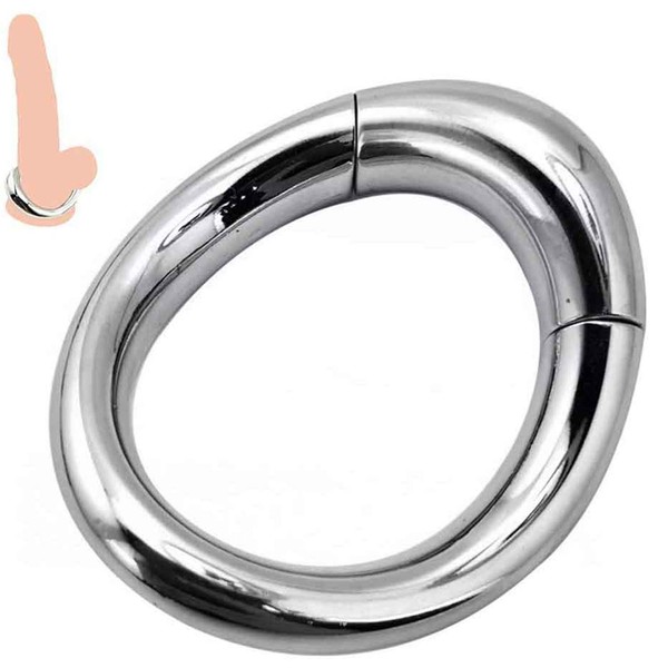 SeLgurFos Curved Stainless Steel Penis Ring, Testicle Ring, Magnetic Penis Ring for Men, Bondage, Stretch, Suitable for Adult Men (48 x 54 mm)