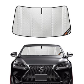 Pigenius Windshield Sun Shade for Lexus NX200t 2015-2017, NX300h 2015-2021, NX300 2018-2021 Without Lane Departure Alert. Full Coverage Rearview Mirror Shade for Ultimate Protection