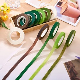 FASHEWELRY 12 Rolls Colored Masking Tape Bulk 6 Colors 0.47 Inch 30 Yards Painters Tape Textured Paper Decorative Craft Tape for Painting Arts Bundling Leaves Flowers