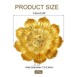 uxcell 4pcs Incense Burner Kit, Brass Lotus Stick Incense Holder 6 Incense Holes Detachable Ash Catcher for Yoga, Meditation, Gold