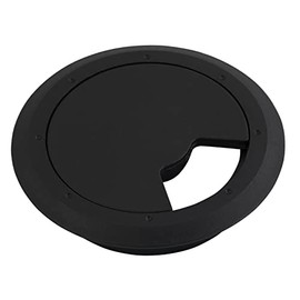 McPower Cable grommet WB-01, diameter 76 mm, plastic, black, hole size 60 mm, table guide for cable management in the office, workshop or home