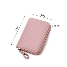 ZMREN Women's Leather Blocker Wallet with ID & Credit Card Slots, Cash & Coin Pocket - RFID Protection - Pink