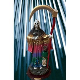 16" Santa Muerte 7 Colors Holy Death Statue Grim Reaper Rainbow Figurine