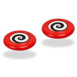 Lizzy 2 x Frisbee Flying Disc (21.5cm) | Bright Durable Frisbee Outdoor Throw & Catch Toy for Kids & Adults | Colourful Plastic Sports Disc with Curved Grip | Easy to Throw & Catch for Fun (Red)