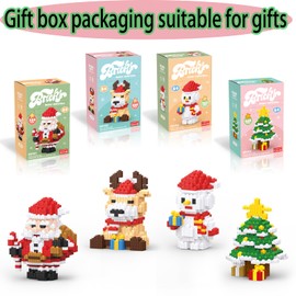 2023 Building Blocks Christmas Toys Snowman Micro Blocks Stacking Toy New Toys Holiday Present Box New Year Birthday Gifts for Kids 6-12 Years Old Girls and Boys (Snowman)