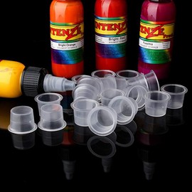 Disposable Ink Cups-Tattoo 1000pcs Ink Caps for Tattooing Ink Cups Disposable Large Pigment Cups (15mm—1000pcs) - Color: #9mm—100pcs