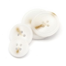 10 Pcs Imitation Horn Flatback Buttons Resin Buttons for Clothing Suit Coat Decorations DIY Accessories (01 White, 21mm)