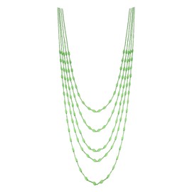 Xalroco Long Layered Necklace for Women Trendy Colorful Boho Chunky Crystal Beaded Jewelry Womens Dainty Statement Fashion Necklaces Costume Bead Strand Necklace (Green)