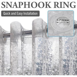 No Hooks Needed Waterproof Shower Curtain Liner PEVA 71" x 74" Hookless for Bathroom Goose Soft Stone Shower Curtains