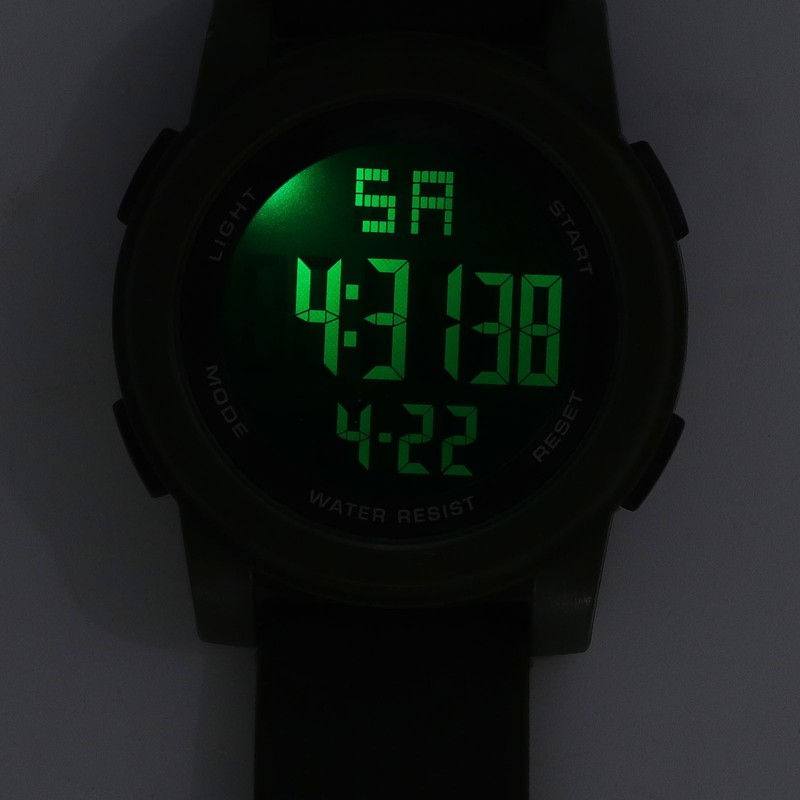 Digital Sports Watch Multifunctional Large Display Luminous 5Bar Waterproof Swimming