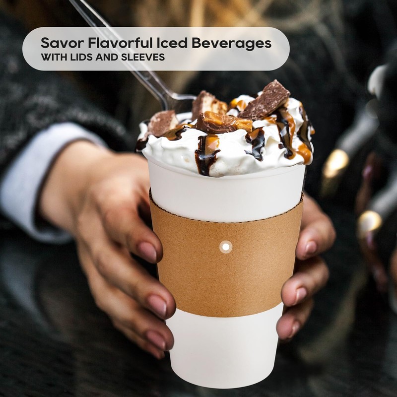 JOLLY PARTY [50 Pack] 16 oz Paper Coffee Cups, Disposable