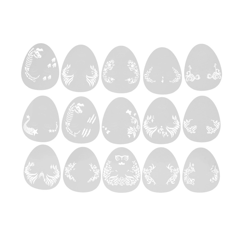 15 Pcs Face Paint Stencils Set PP Reusable Temporary Face