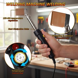 PU Round Belt Welding Machine Set, 110V 200W Electric Polyurethane Belt Soldering Iron with Pliers & Scissors, 150-400℃ Belt Welder Tool Set for PU Belt V-Belt Plastic Joint Fusing Bonding