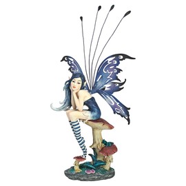 Design Toscano QS232725 Sapphire, The Pepperwand Fairy Statue,full color, Twin