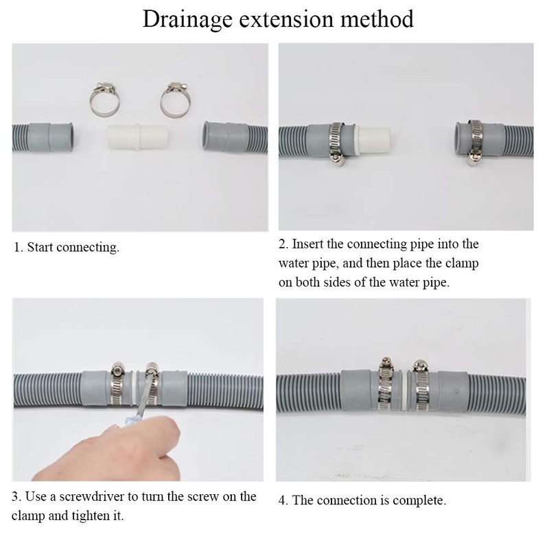 "N/A" RIVLOP Drain Hose Extension Kit with 1.5m Length Universal