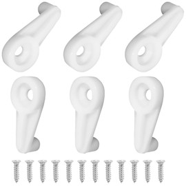 Jiozermi 60 Pcs Glass Window Retainer Clips Kit, White Mirror Fixing Clips Glass Door Holder Cabinet Panel Bracket with Screws for Fixing Glass