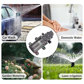 12V DC Water Transfer Diaphragm Pump Self Priming Sprayer Pump with Pressure Switch 4L/Min 1.05GPM 108PSI Adjustable for for RV Camping Shower Garden Weed ATV Marine Boat