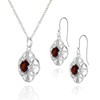 Ice Gems Sterling Silver Garnet Cushion-Cut Celtic Knot Pendant Necklace
