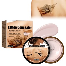 Tattoo Concealer for Body, Waterproof Long Lasting Body Concealer Primer Makeup, Smooth Texture, High Coverage, Camouflage Make Up Concealer for Tattoo, Scar, Mild and Comfortable, Light