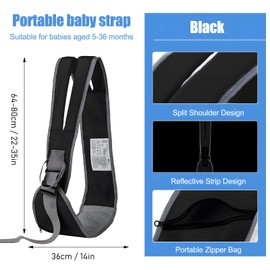 Baby Carrier, Portable Toddler Carrier Baby Sling Carrier with Adjustable Comfortable Shoulder Straps, Soft Anti-Slip Ergonomic Baby Sling for Newborn, Infant up to 55Lbs (Black)