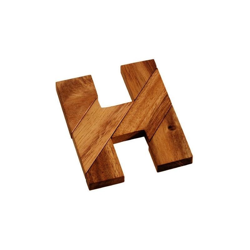 H Letter - Wooden Puzzle with Frame
