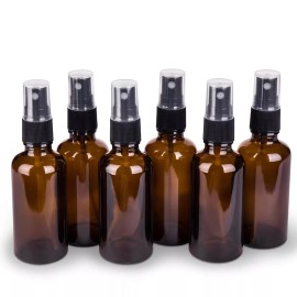 hmaimas 6 Pack Amber Glass Small Spray Bottles for Essential Oils, (2oz) 6 Pack