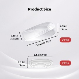 2 Stück/ 1 Paar Gel-Fersenkissen für Schuhe, Fersenkissen Erhöhung 2cm, Transparentes Silikon-Fersensporn Einlagen, Universeller Heel Pads Unsichtbare