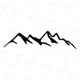 NBFU Mountains Adventure Landscape 1 (Black) (Set Of 2) Premium Waterproof Vinyl Decal Stickers For Laptop Phone Accessory Helmet Car Window Bumper Mug Tuber Cup Door Wall Decoration