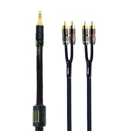 Arklove 20ft Shielded 1/8" aux Input 3.5mm RCA Output Splitter Stereo Audio Video Cable Out 3.5 Male to 4 RCA Male in Dual Speaker Cord 24k Gold Plated