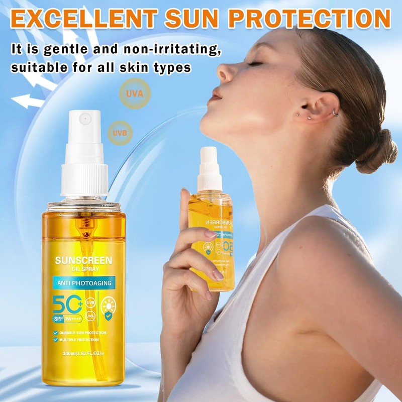 QIUFSSE Sunscreen Oil Body Sunscreen Spray Spf 50 Hydration Glow