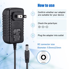 Suacopzar 5V 2A Power Adapter, DC 5V 10W Switching Power Supply, AC 100V-240V to DC 5 Volt 2 Amp Universal Switching Transformer, AC/DC Wall Plug 5.5x2.5mm & 5.5x2.1mm Plug for Router, CCTV Camera