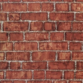 Abyssaly Red Brick Wallpaper Peel and Stick, Faux Brick Vinyl Contact Paper, Brick Textured Wall Backdrop Self Adhesive Wall Paper for Bedroom Fireplace Christmas Brick Wrapping Paper 17.7" x 118"