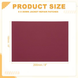 PATIKIL Nylon Repair Patch 8 x 6 Inch, 8pcs Self-Adhesive Down Jacket Repair Patches Waterproof Fabric Repairing Tape for Tents Sleeping Bag Outdoor Camping Gear, Wine Red