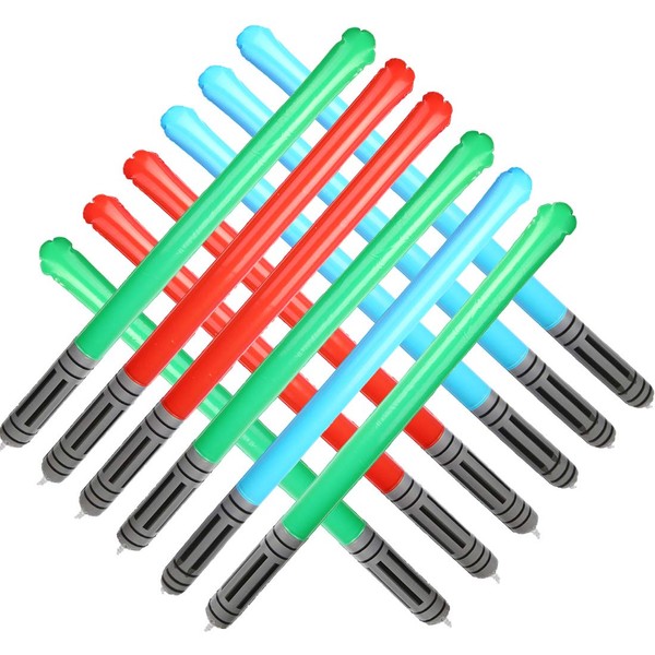 Inflatable Light Saber Sword Toys 12PCS 4 Green 4 Red 4 Blue for Birthday Party Favor