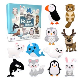 Animals Kids Sewing Kit | Beginner Kids Arts & Crafts, 13 Easy DIY Projects | Instructions & Felt, Easter Birthday Gift for Girls, Boys, Easy Learn to Sew, Ages 6+