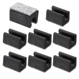 PATIKIL 10mm Rechteckiger Stuhlbeinschutz mit Filzpad, 8 Stück Gleiten reibungslos Keine Kratzer Kein Lärm Möbelfüße Hartholzschutzkappen Bodengleiter Rohrkappen für Büro Zuhause, Schwarz