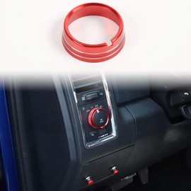 Voodonala for Dodge RAM Aluminum Headlight Headlamp Switch Control Adjustment Selector Knob Cover for 2010-2017 Dodge RAM Interior Accessories, 1pc