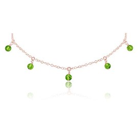 Peridot Bead Drop Choker in 14k Rose Gold Fill