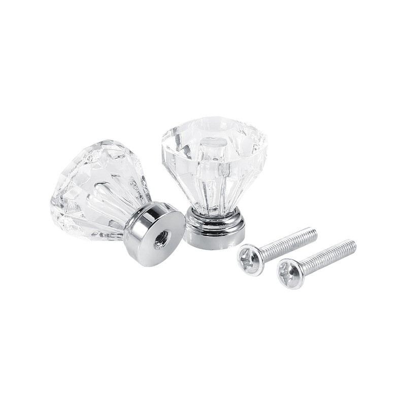 16PCS 25mm Diamond Shape Acrylic Knobs Furniture Drawer Cabinet Cupboard