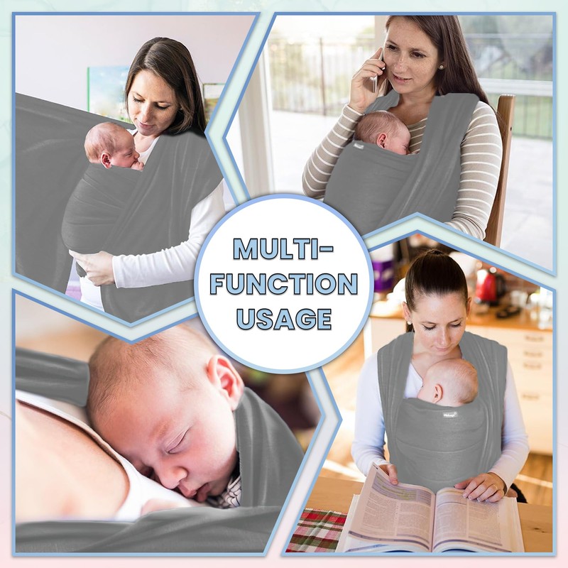 Cherub Cheeks Baby Wrap Carrier - Adjustable Easy to Wear